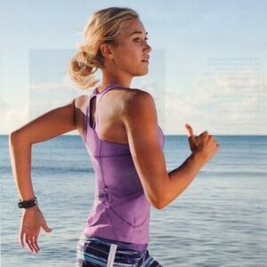 Athleta Purple Mesh Racerback Cut Out Running Energy Tank Top